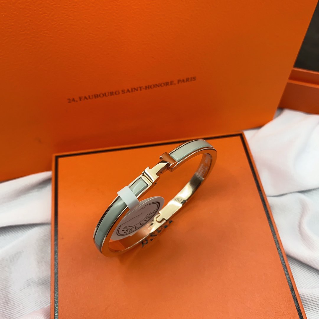 [Resenly Jewelry]CLASSIC HM CLIC GREEN 8MM ENAMEL BRACELET