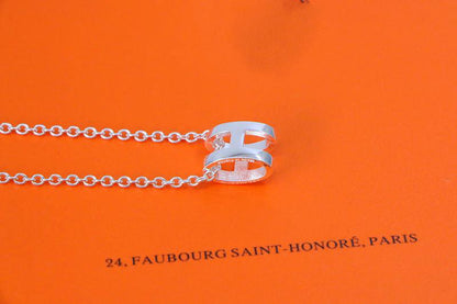 [Resenly Jewelry]HM NECKLACE H LETTER OVAL SERIES
