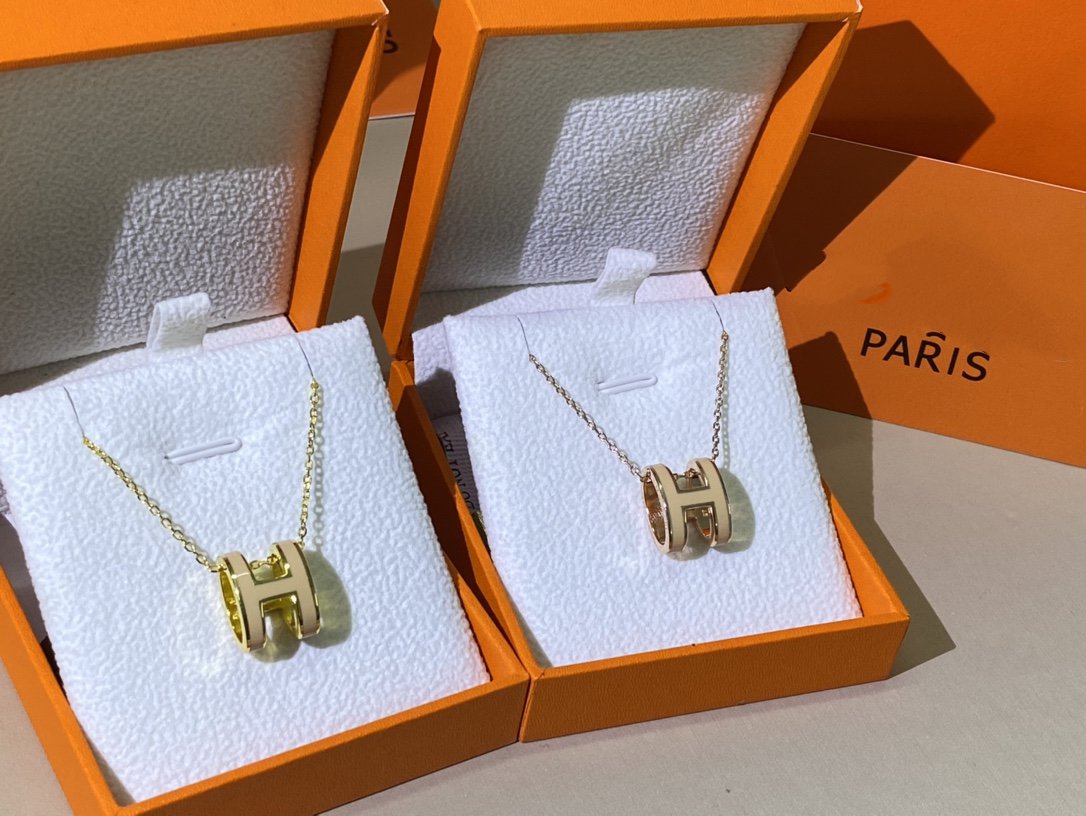 [Resenly Jewelry]HM CLIC YELLOW ENAMEL GOLD NECKLACE