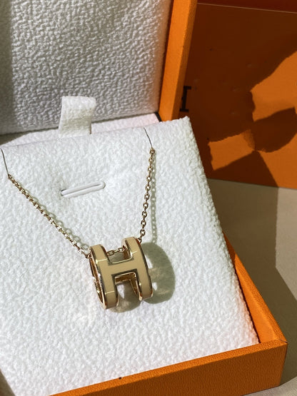 [Resenly Jewelry]HM CLIC YELLOW ENAMEL GOLD NECKLACE