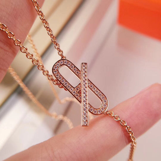 [Resenly Jewelry]HM FIRE PIG NOSE NECKLACE TRENDY STREET