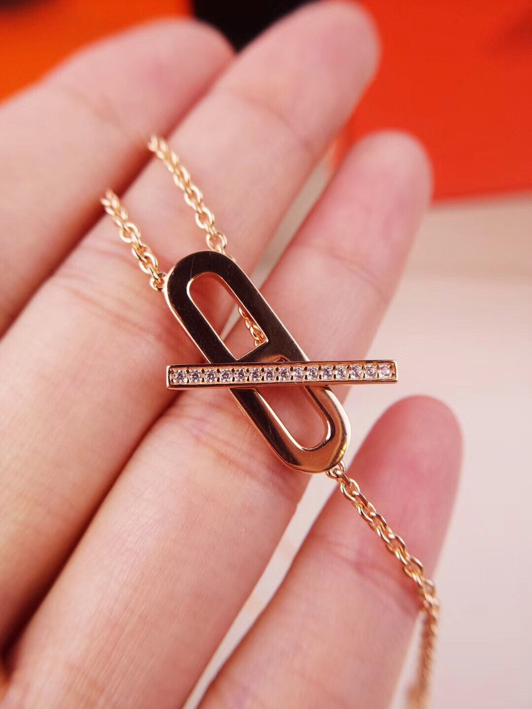 [Resenly Jewelry]HM FIRE PIG NOSE NECKLACE TRENDY STREET