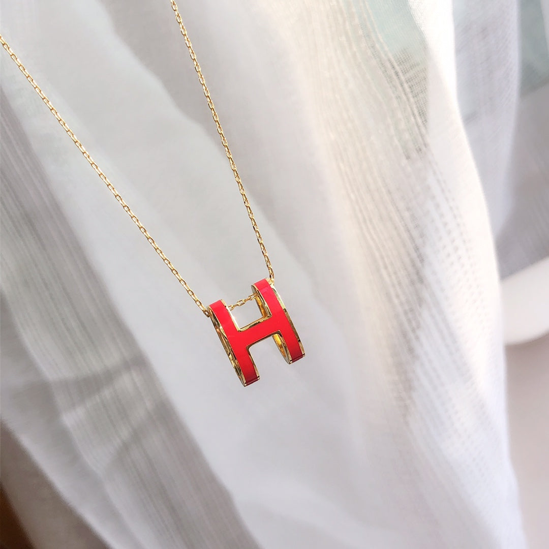 [Resenly Jewelry] HM クリック エナメル ゴールドネックレス