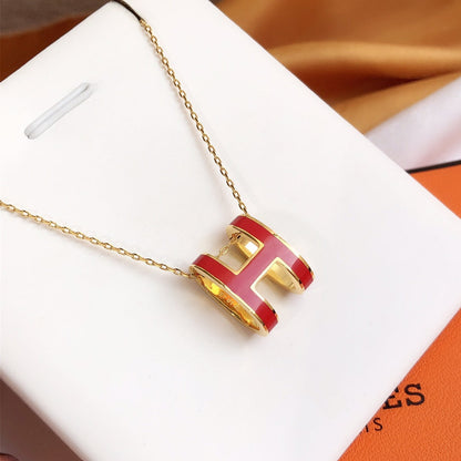 [Resenly Jewelry] HM クリック エナメル ゴールドネックレス