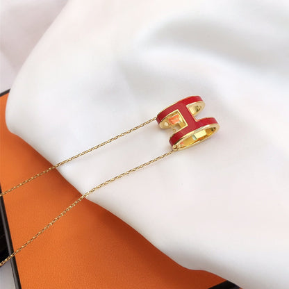 [Resenly Jewelry] HM クリック エナメル ゴールドネックレス