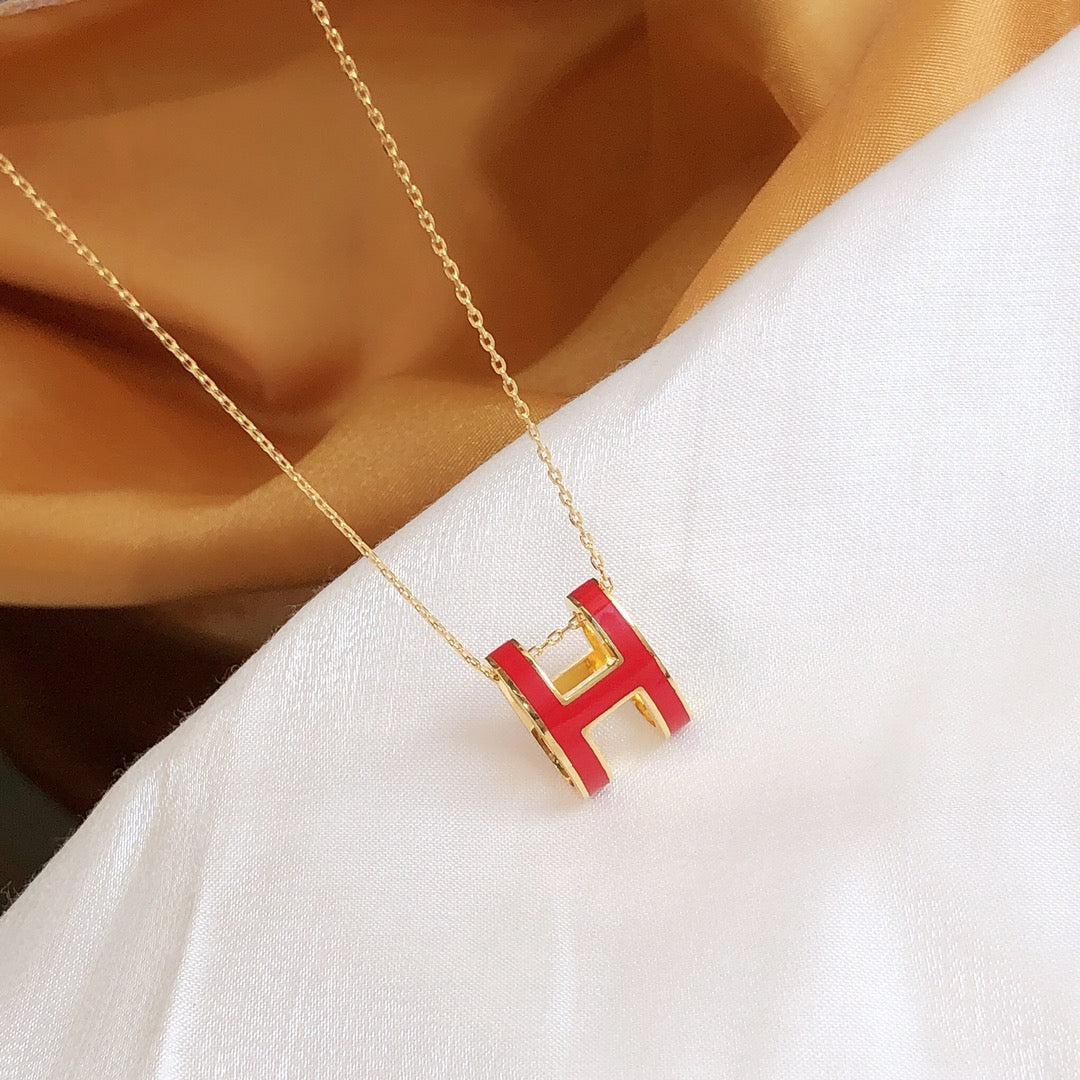 [Resenly Jewelry] HM クリック エナメル ゴールドネックレス