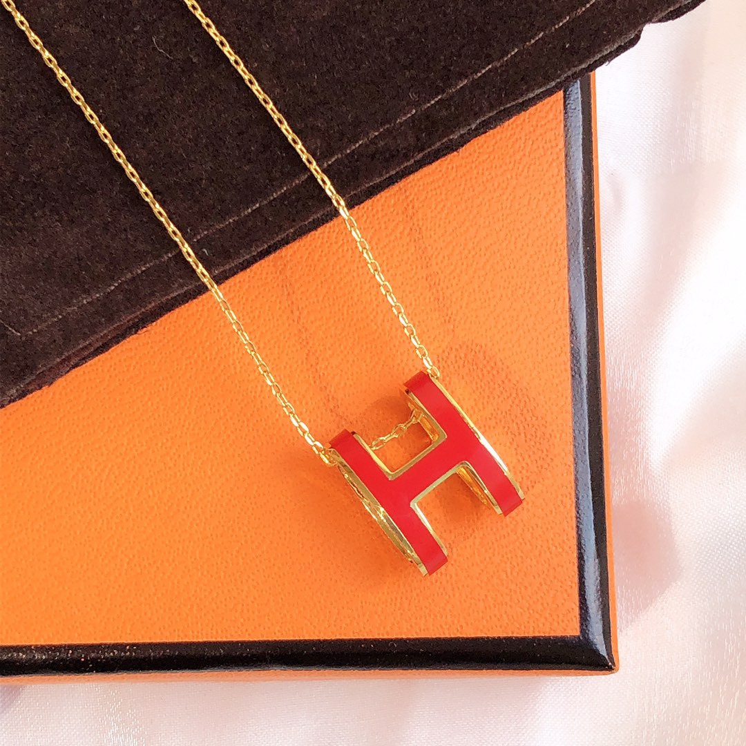 [Resenly Jewelry] HM クリック エナメル ゴールドネックレス