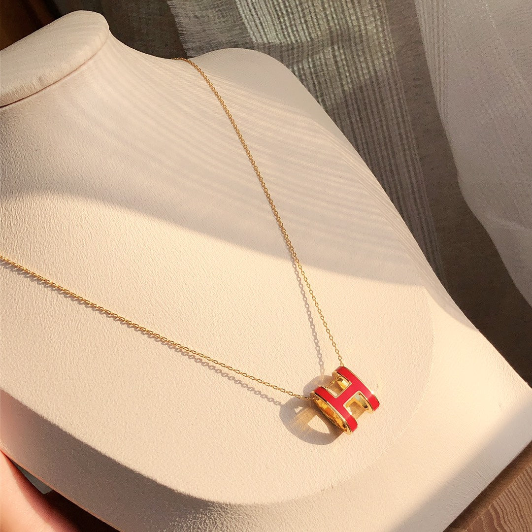 [Resenly Jewelry] HM クリック エナメル ゴールドネックレス