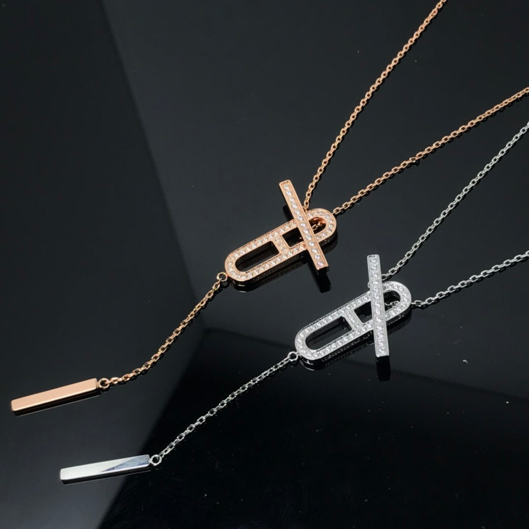 [Resenly Jewelry]HM NECKLACE PLATINUM ROSE GOLD DIAMOND