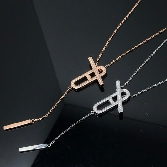 [Resenly Jewelry]HM NECKLACE PLATINUM ROSE GOLD DIAMOND