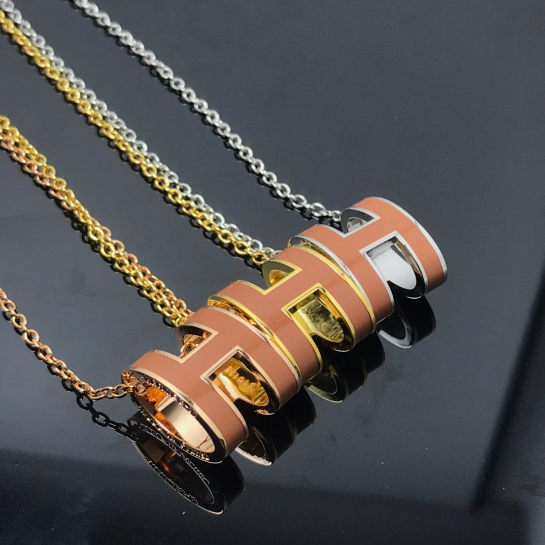 [Resenly Jewelry]Hネックレス ブラウン