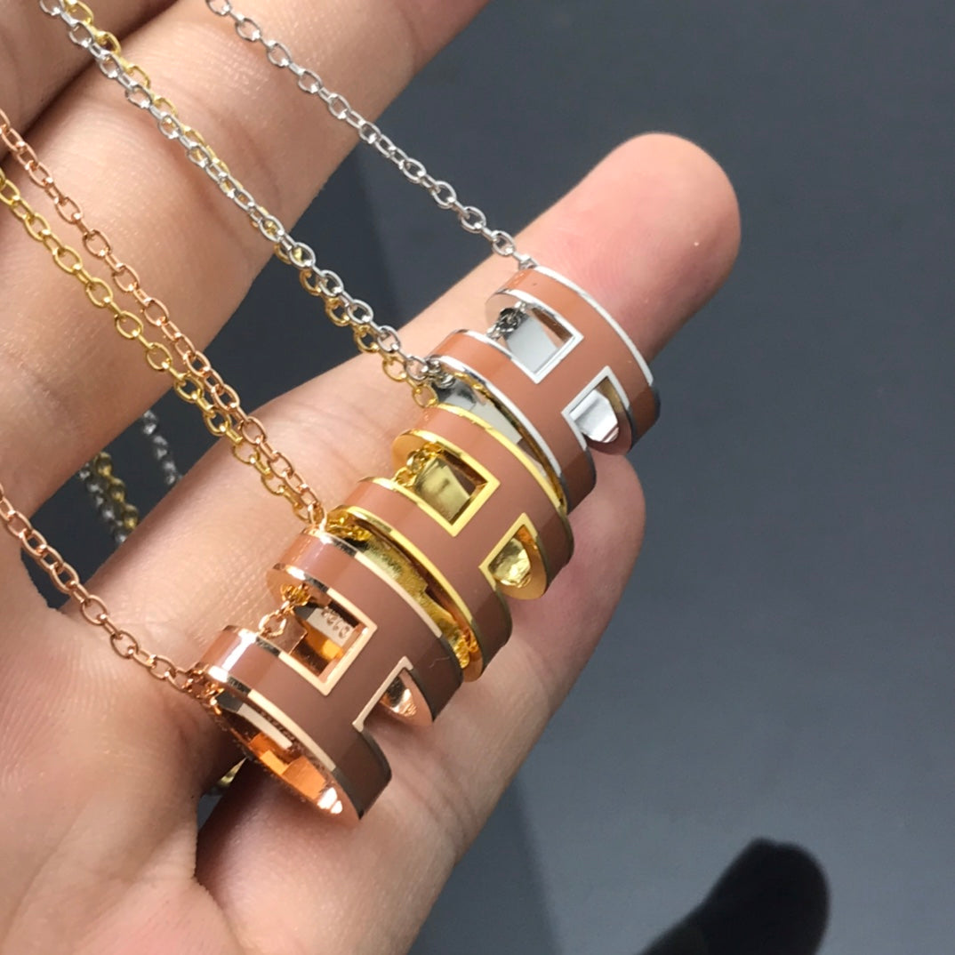 [Resenly Jewelry]Hネックレス ブラウン