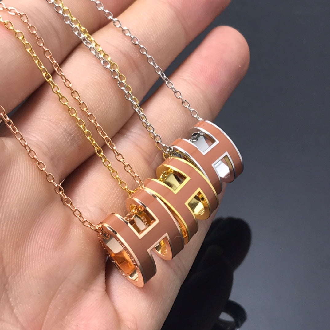[Resenly Jewelry]Hネックレス ブラウン
