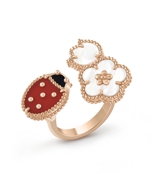 [Resenly Jewelry]LUCKY 3 MOTIF ROSE GOLD RING