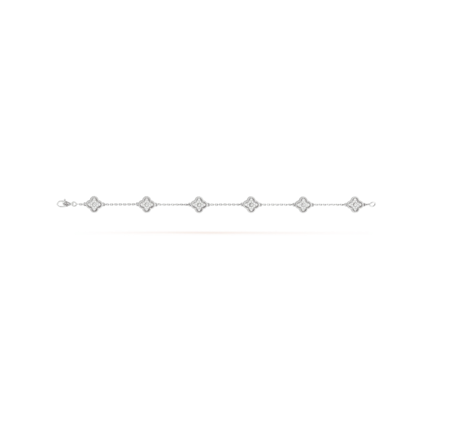 {
  "Resenly Jewelry": "レゼンリー・ジュエリー",
  "CLOVER 6 MOTIF SILVER DIAMOND BRACELET": "クローバー 6モチーフ シルバー ダイヤモンドブレスレット"
}