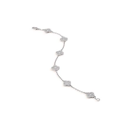 {
  "Resenly Jewelry": "レゼンリー・ジュエリー",
  "CLOVER 6 MOTIF SILVER DIAMOND BRACELET": "クローバー 6モチーフ シルバー ダイヤモンドブレスレット"
}