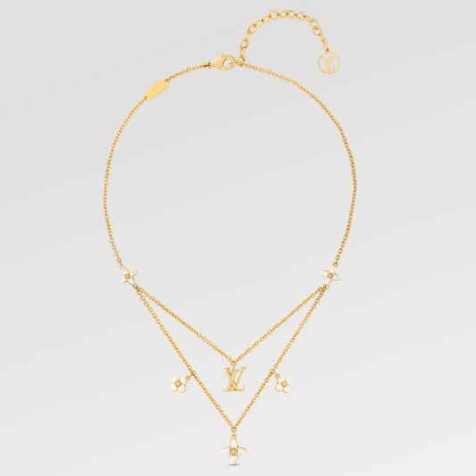 [Resenly Jewelry]FLOWERGRAM GOLD MOP DOUBLE ROW NECKLACE