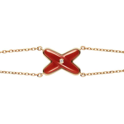 [Resenly Jewelry]JEUX BRACELET CARNELIAN PINK GOLD 1 DIAMOND