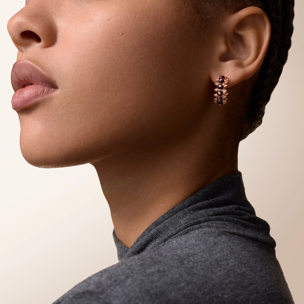 [Resenly Jewelry]CLASH 7.9MM AGATE CHALCEDONY EARRINGS