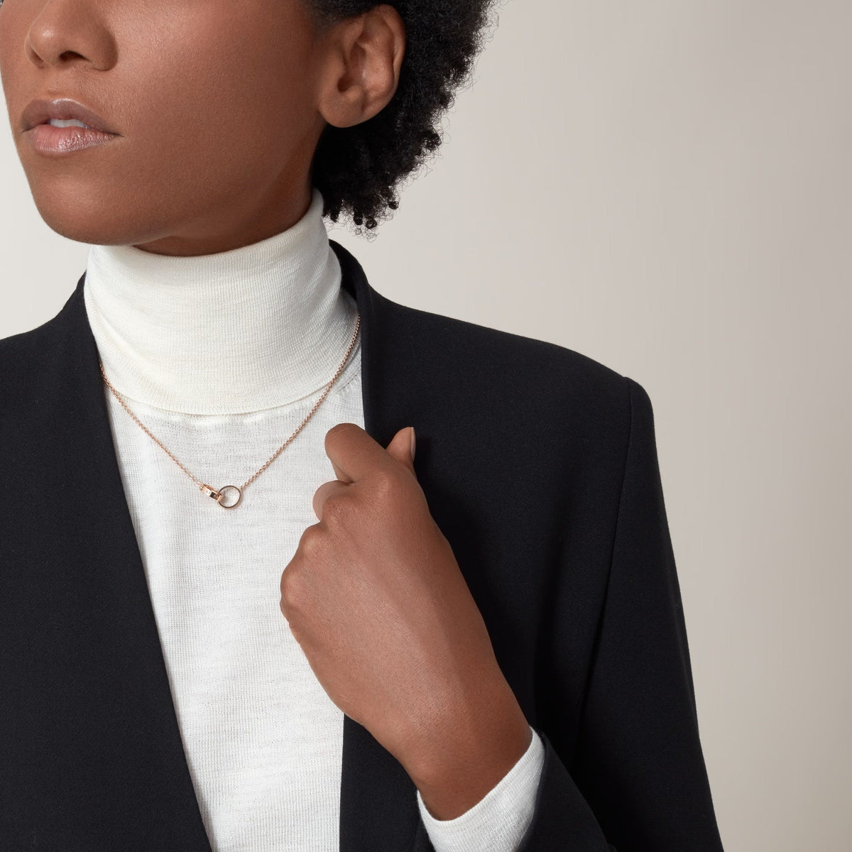 [Resenly Jewelry]LOVE DOUBLE RING NECKLACE