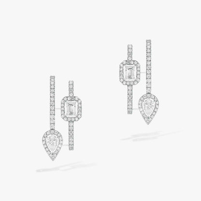[Resenly Jewelry] マイ ツイン 2 ラング ダイヤモンド ピアス (シルバー)