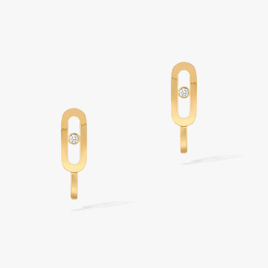 [Resenly Jewelry]CREOLES MOVE UNO MINI 1 DIAMOND EARRINGS