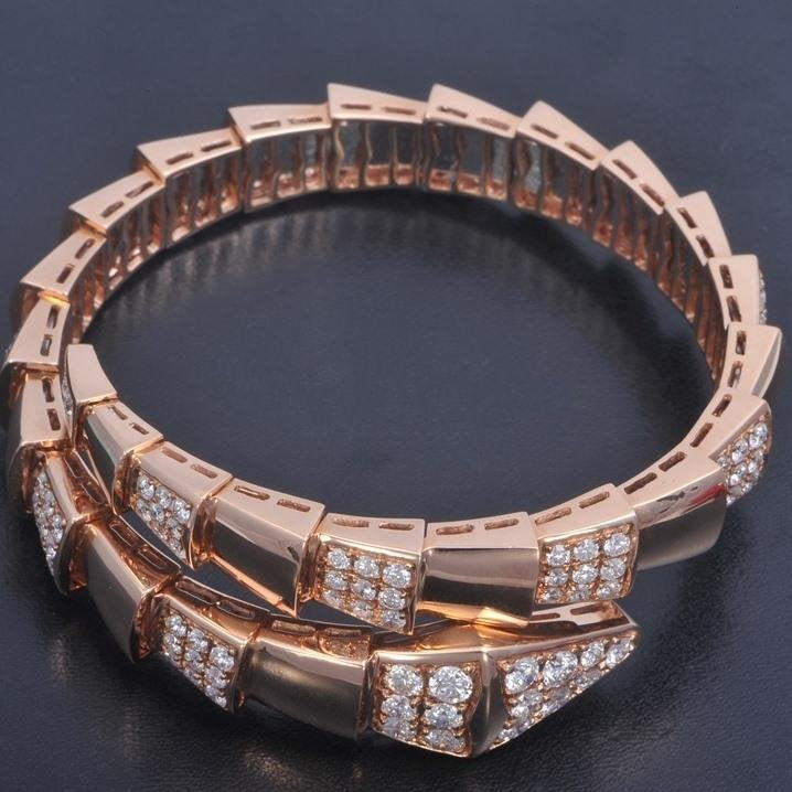 [Resenly Jewelry]SERPENTI WIDE BRACELET PINK GOLD DIAMOND