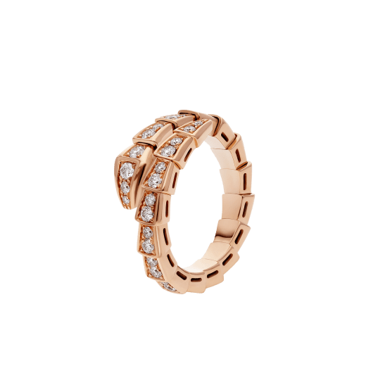 [Resenly Jewelry]SERPENTI RING PINK GOLD DIAMOND PAVED 4MM