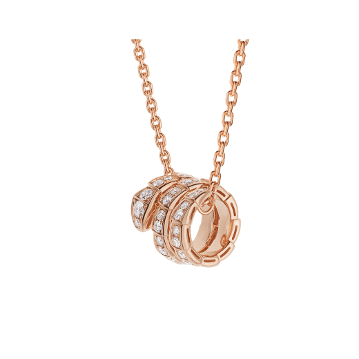 [Resenly Jewelry]SERPENTI PINK GOLD NECKLACE DOUBLE RING DIAMOND
