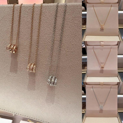 [Resenly Jewelry]SERPENTI  NECKLACE DOUBLE RING DIAMOND