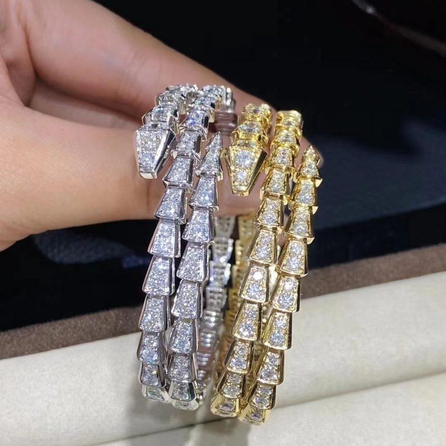 [Resenly Jewelry]SERPENTI BRACELET GOLD DIAMOND DOUBLE ROW