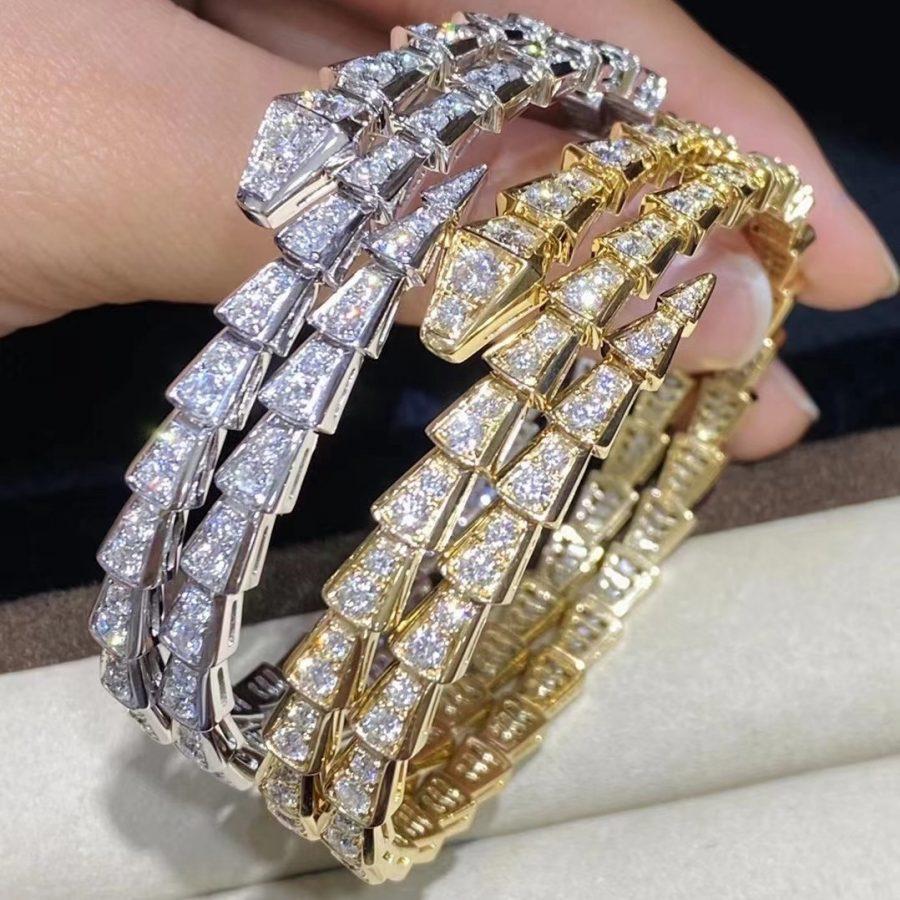 [Resenly Jewelry]SERPENTI BRACELET GOLD DIAMOND DOUBLE ROW