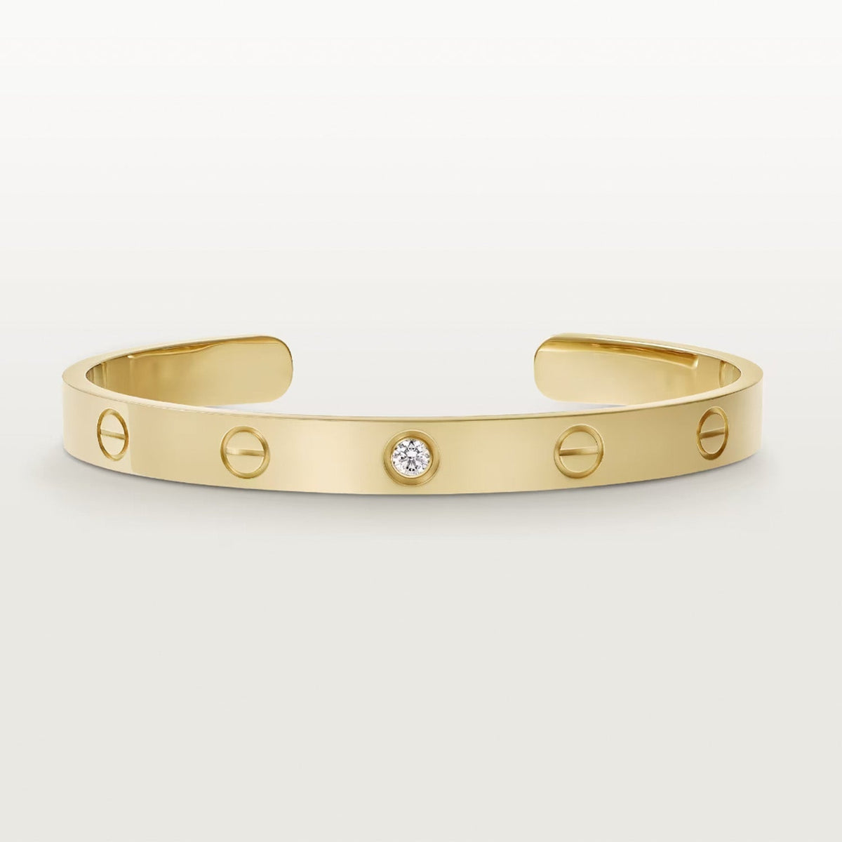 [Resenly Jewelry]LOVE BRACELET 6.1MM 1 DIAMOND OPEN CUFF