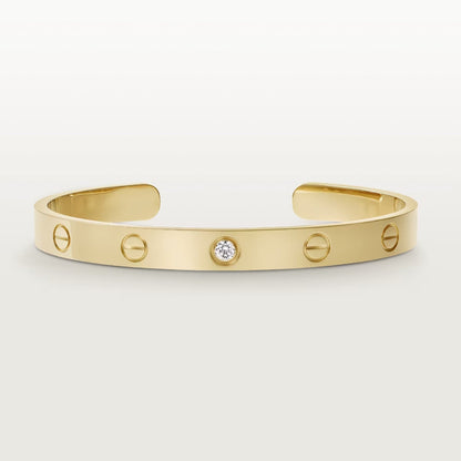 [Resenly Jewelry]LOVE BRACELET 6.1MM 1 DIAMOND OPEN CUFF