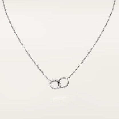 [Resenly Jewelry]LOVE DOUBLE RING HALF DIAMOND NECKLACE