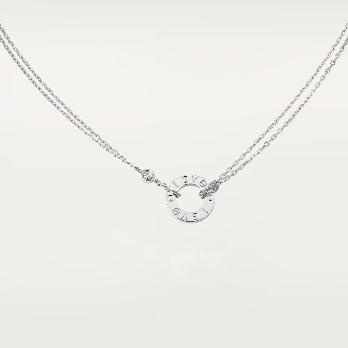 [Resenly Jewelry]ラブネックレス 16MM 2ダイアモンド