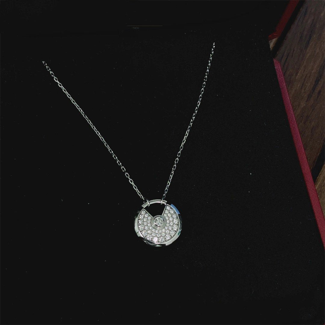 [Resenly Jewelry]AMULETTE SILVER FULL DIAMOND NECKLACE