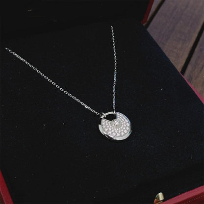 [Resenly Jewelry]AMULETTE SILVER FULL DIAMOND NECKLACE