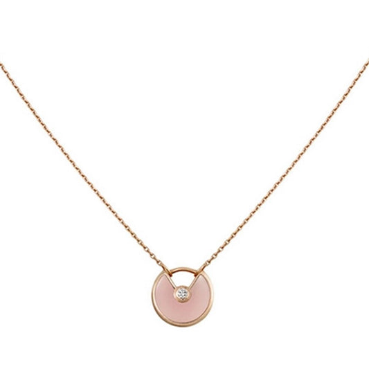 [Resenly Jewelry]AMULETTE ROSE GOLD PINK MOP NECKLACE
