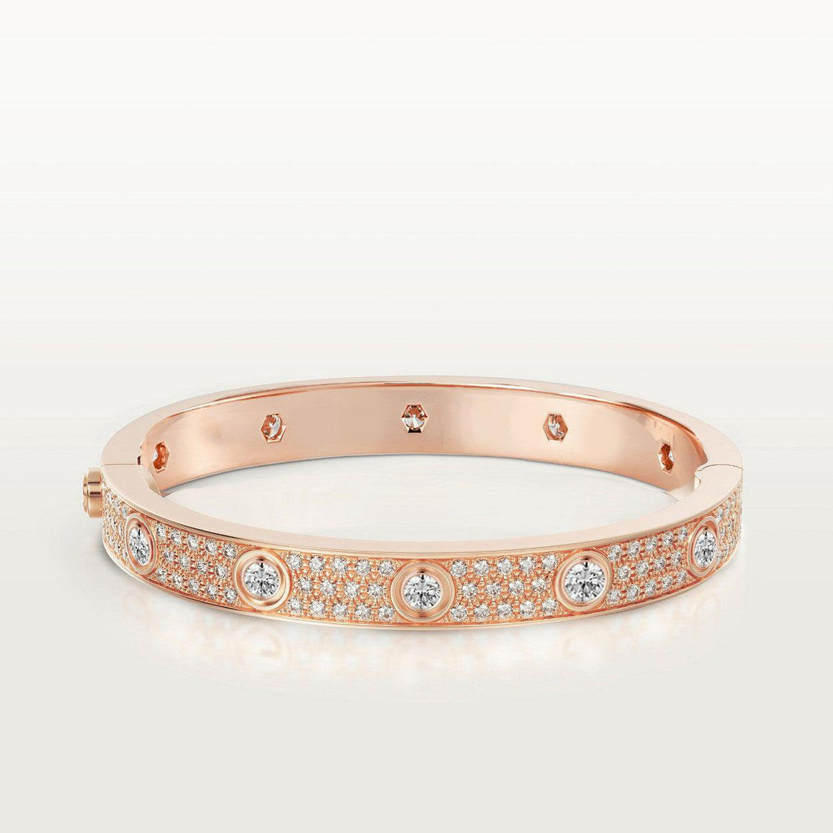 [Resenly Jewelry]LOVE BRACELET 6.1MM DIAMOND-PAVED 10 BIG DIAMONDS