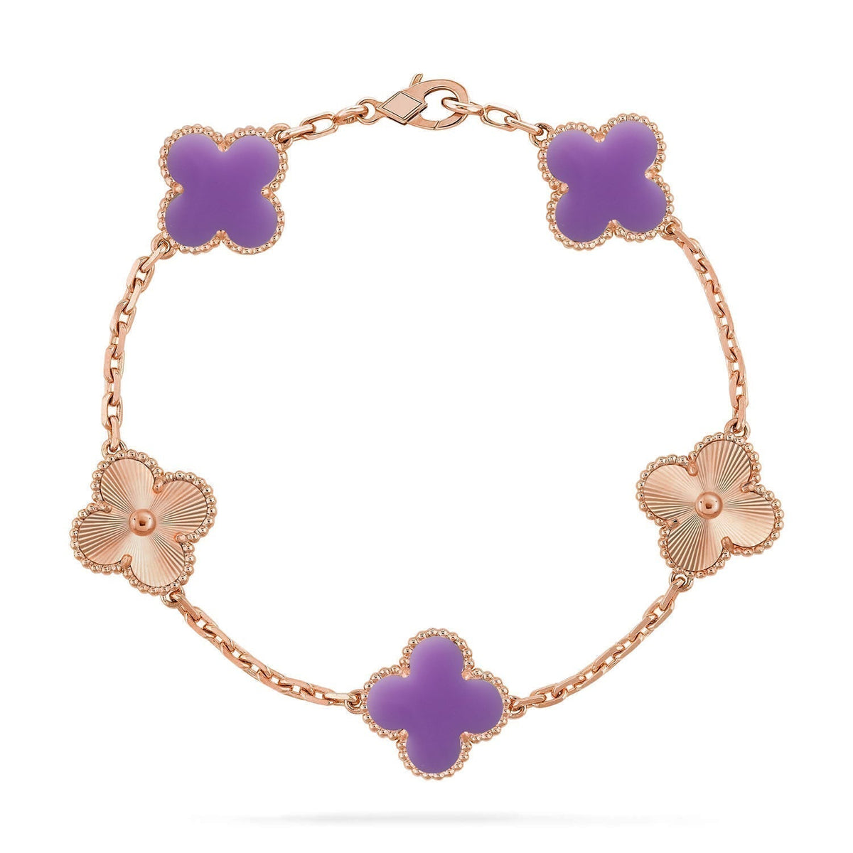[Resenly Jewelry]CLOVER 5 MOTIF LIGHT PURPLE BRACELET COLLECTION