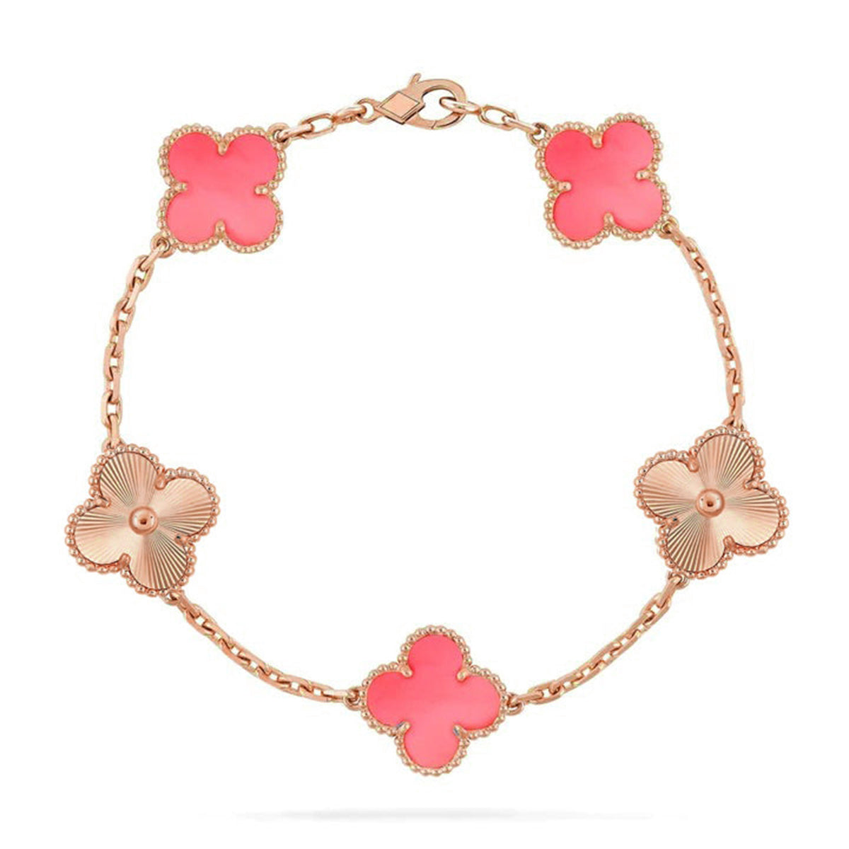 [Resenly Jewelry] クローバー 5モチーフ ピンクMOP ブレスレットコレクション