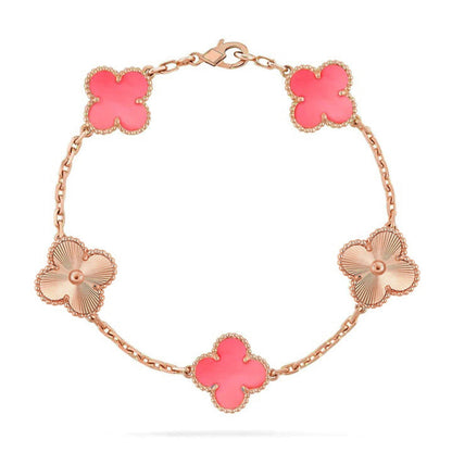 [Resenly Jewelry] クローバー 5モチーフ ピンクMOP ブレスレットコレクション