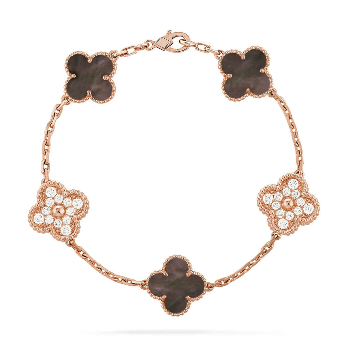 [Resenly Jewelry] CLOVER 5 MOTIF GRAY MOP BRACELET COLLECTION