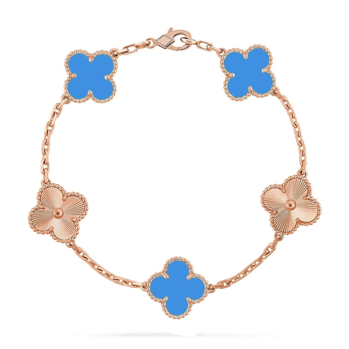 [Resenly Jewelry] クローバー 5モチーフ ブルーアゲート ブレスレット コレクション