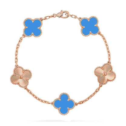 [Resenly Jewelry] クローバー 5モチーフ ブルーアゲート ブレスレット コレクション