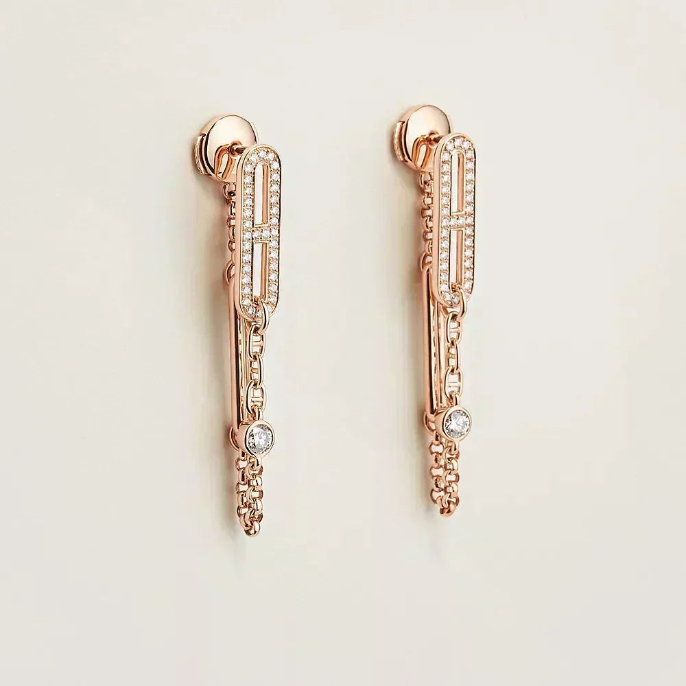 [Resenly Jewelry]CHAINE CHAOS DIAMOND DROP EARRINGS