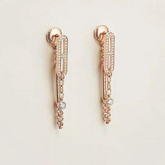 [Resenly Jewelry]CHAINE CHAOS ダイヤモンド ドロップピアス