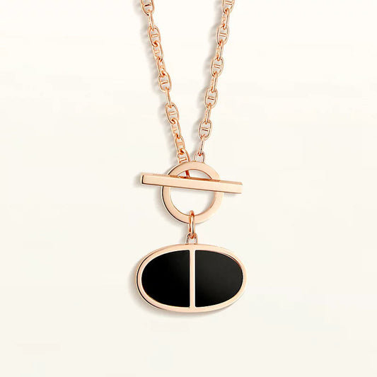 [Resenly Jewelry]CHAINE VERSO BLACK CERAMIC NECKLACE