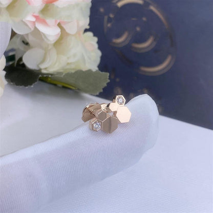 [Resenly Jewelry]BEE LOVE PINK GOLD DIAMOND EARRINGS